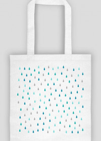Eko torba bawełniana z kropelkami deszczu - biała lub czarna