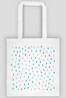 Eko torba bawełniana z kropelkami deszczu - biała lub czarna
