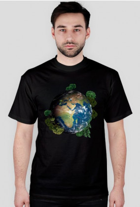 Koszulka męska Ziemia czarna