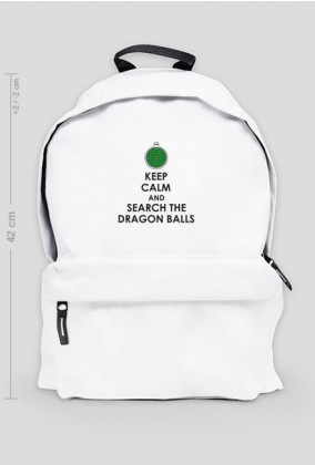 Dragon Ball - Biały plecak KEEP CALM AND SEARCH THE DRAGON BALLS
