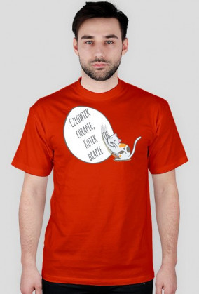 Człowiek chrapie, Kotek drapie – t-shirt męski