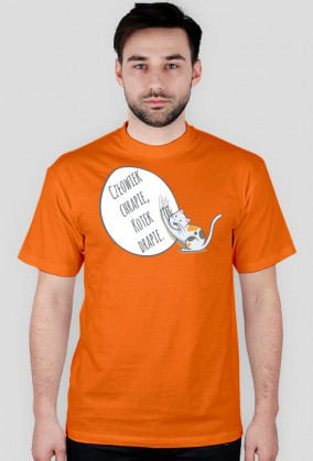 Człowiek chrapie, Kotek drapie – t-shirt męski