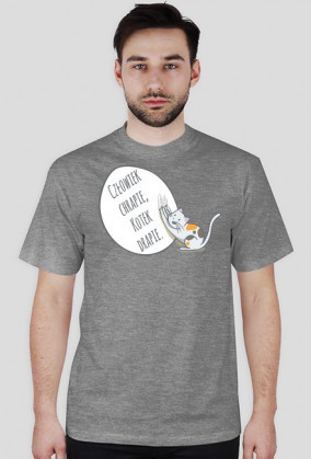 Człowiek chrapie, Kotek drapie – t-shirt męski