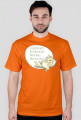 Człowiek musi wcześnie wstać, Kotek woli smacznie spać – t-shirt męski