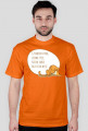 Człowiek pada, ledwo żyje, Kotek sobie brzuszek myje – t-shirt męski