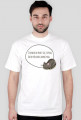 Człowiek w pracy się zużywa, Kotek pół dnia odpoczywa – t-shirt męski