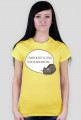Człowiek w pracy się zużywa, Kotek pół dnia odpoczywa – t-shirt damski