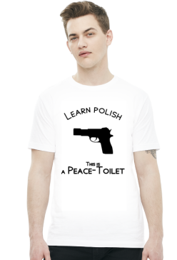 Learn Polish - Pistolet (t-shirt) ciemna grafika