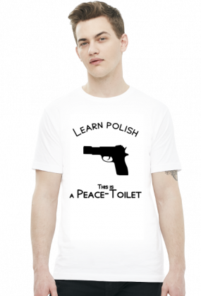 Learn Polish - Pistolet (t-shirt) ciemna grafika