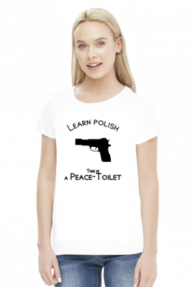 Learn Polish - Pistolet (bluzka damska) ciemna grafika