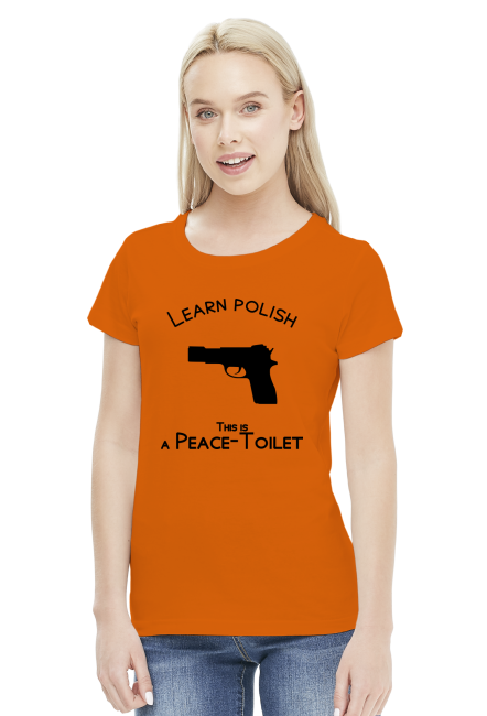 Learn Polish - Pistolet (bluzka damska) ciemna grafika