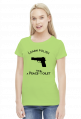 Learn Polish - Pistolet (bluzka damska) ciemna grafika