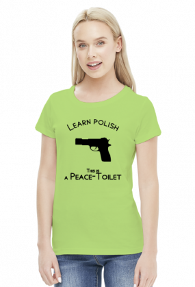 Learn Polish - Pistolet (bluzka damska) ciemna grafika