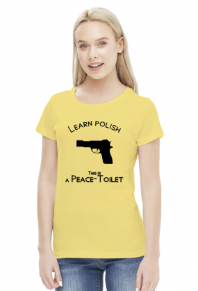 Learn Polish - Pistolet (bluzka damska) ciemna grafika