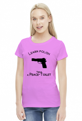 Learn Polish - Pistolet (bluzka damska) ciemna grafika