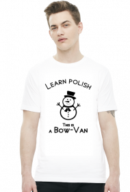 Learn Polish - Bałwan (t-shirt) ciemna grafika