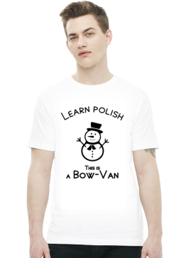 Learn Polish - Bałwan (t-shirt) ciemna grafika