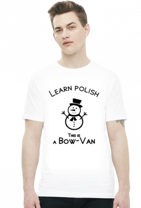 Learn Polish - Bałwan (t-shirt) ciemna grafika