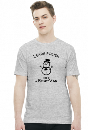Learn Polish - Bałwan (t-shirt) ciemna grafika