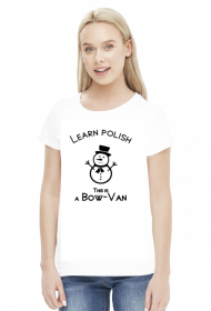 Learn Polish - Bałwan (bluzka damska) ciemna grafika
