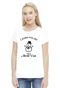 Learn Polish - Bałwan (bluzka damska) ciemna grafika