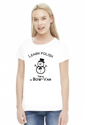 Learn Polish - Bałwan (bluzka damska) ciemna grafika