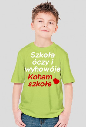 Koham szkołe (koszulka dziecięca) jasna grafika