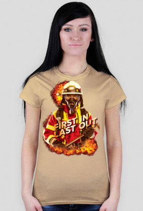 Damska, koszulka, firsl in last out