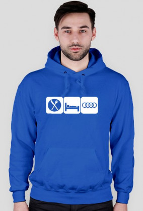 Bluza z kaputrem "EAT SLEEP AUDI" kolory - przód