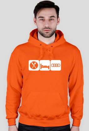 Bluza z kaputrem "EAT SLEEP AUDI" kolory - przód