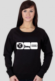 Bluza bez kaptura "EAT SLEEP AUDI" kolory - przód