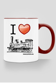 Kubek kolor - kocham kolej (prawy)