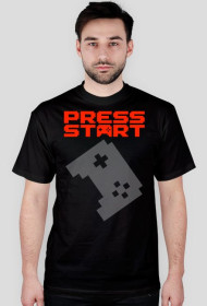 PRESS START LOGO orange - black t-shirt