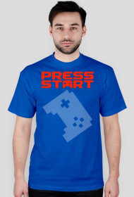 PRESS START LOGO orange - blue t-shirt