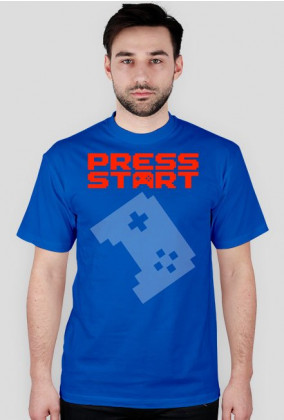 PRESS START LOGO orange - blue t-shirt