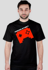 PRESS START PAD orange - black t-shirt