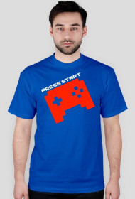 PRESS START PAD orange - blue t-shirt