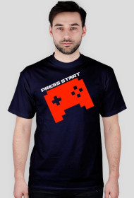 PRESS START PAD orange - dark blue t-shirt