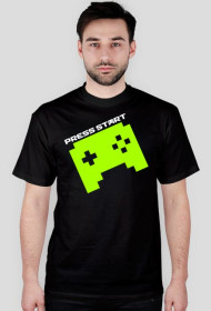 PRESS START PAD green - black t-shirt