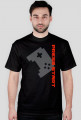 PRESS START LOGO vertical orange - black t-shirt
