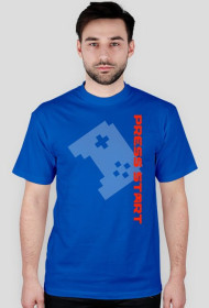 PRESS START LOGO vertical orange - blue t-shirt