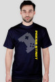 PRESS START LOGO vertical yellow - dark blue t-shirt