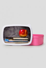 Jabłko i książki - pudełko śniadaniowe - różne kolory