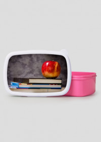 Jabłko i książki - pudełko śniadaniowe - różne kolory