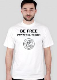 BE FREE pay with Litecoin (biała)