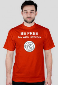 BE FREE pay with Litecoin (czerwona)