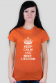DAMSKA- keep calm and mine litecoin (pomarańczowa)