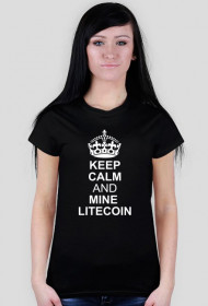 DAMSKA- keep calm and mine litecoin (czarna)