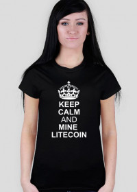 DAMSKA- keep calm and mine litecoin (czarna)