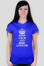 DAMSKA- keep calm and mine litecoin (niebieska)